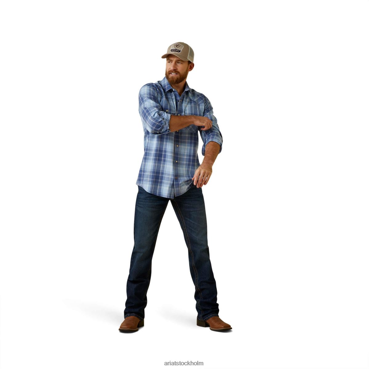 blast Ariat Halmaty skjorta med retro passform viddighet blå män F04841047