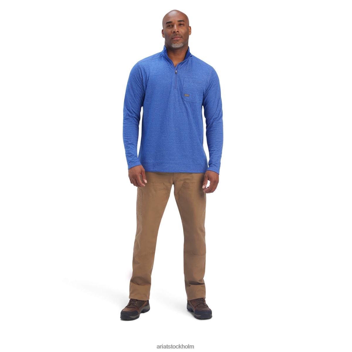 blast Ariat armeringsjärn foundation 1/4 zip-skjorta djup ultramarin män F0484853