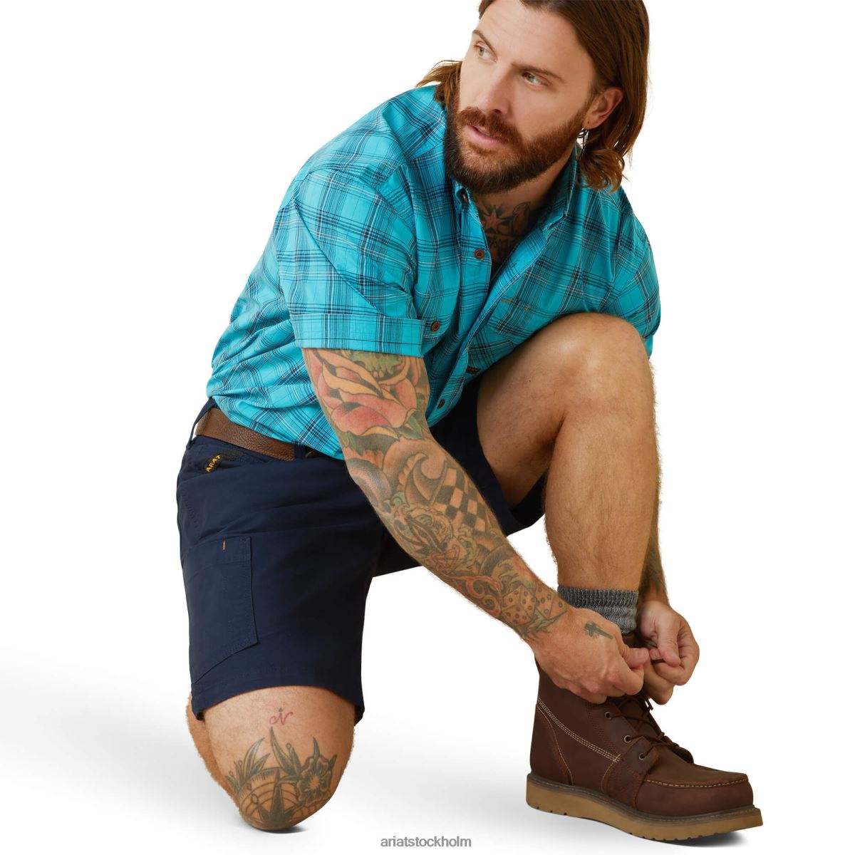 blast Ariat armeringsjärn tillverkad tuff durastretch arbetsskjorta ungkarl knapp pläd män F0484970