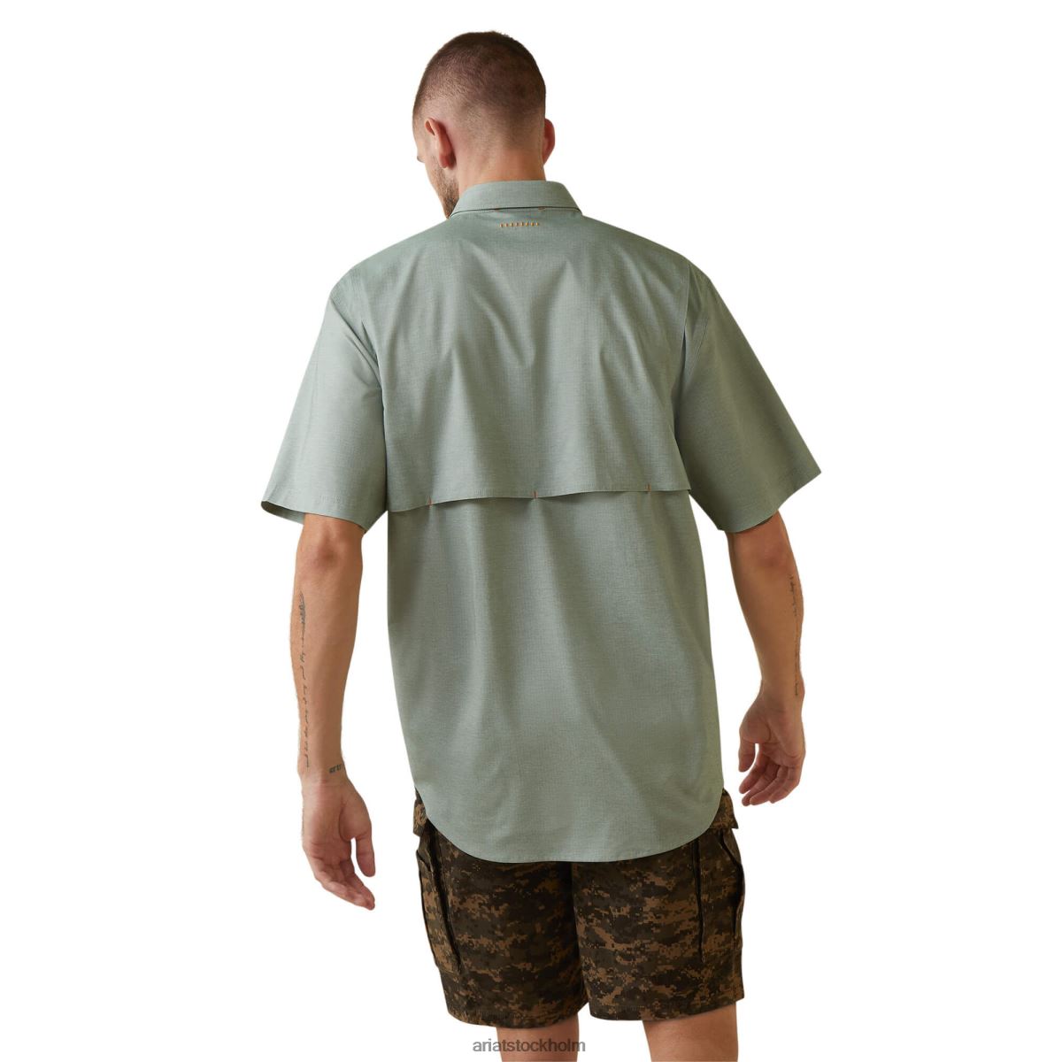 blast Ariat armeringsjärn tillverkad tuff venttek durastretch arbetsskjorta grön vikljung män F04841110