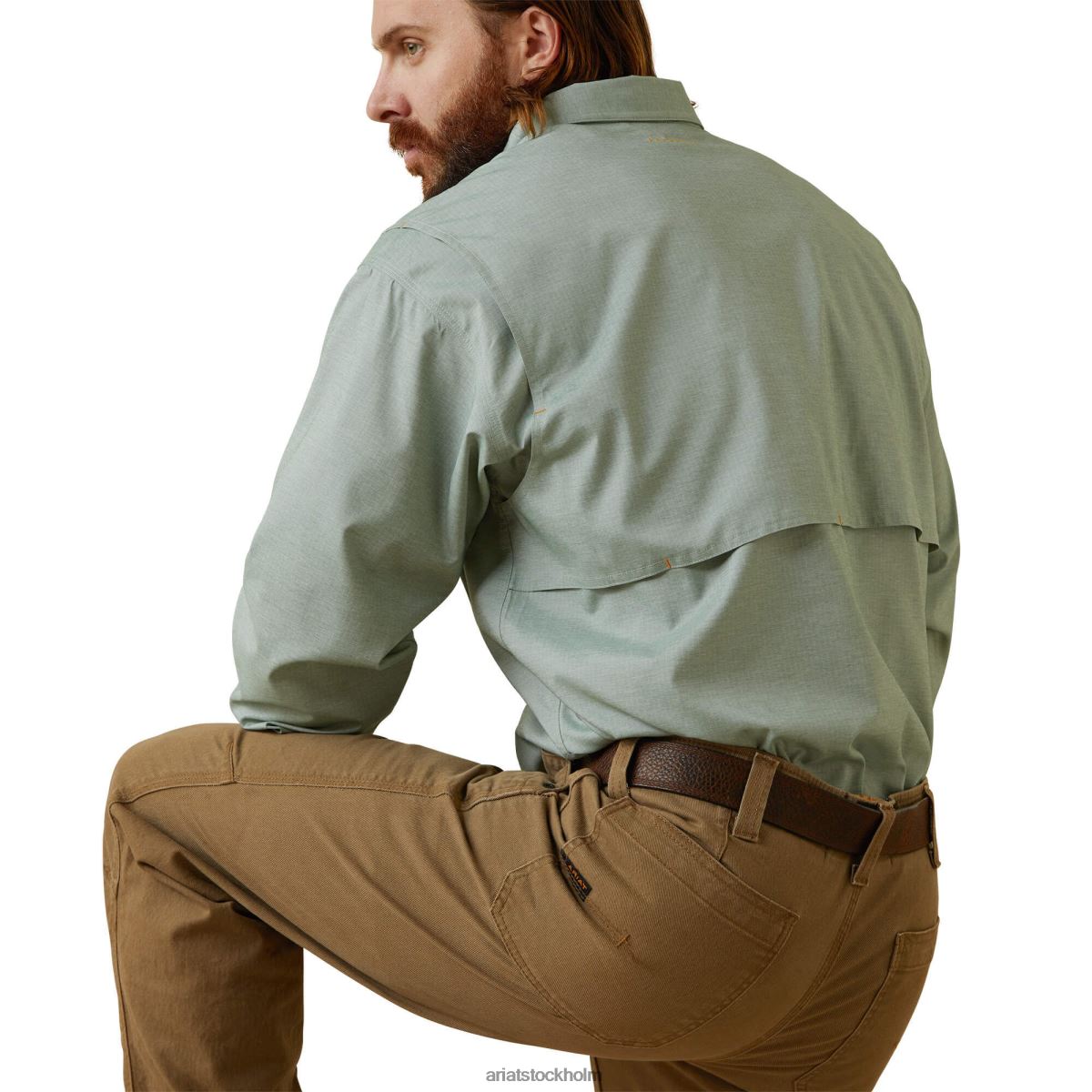 blast Ariat armeringsjärn tillverkad tuff venttek durastretch arbetsskjorta grön vikljung män F04841188