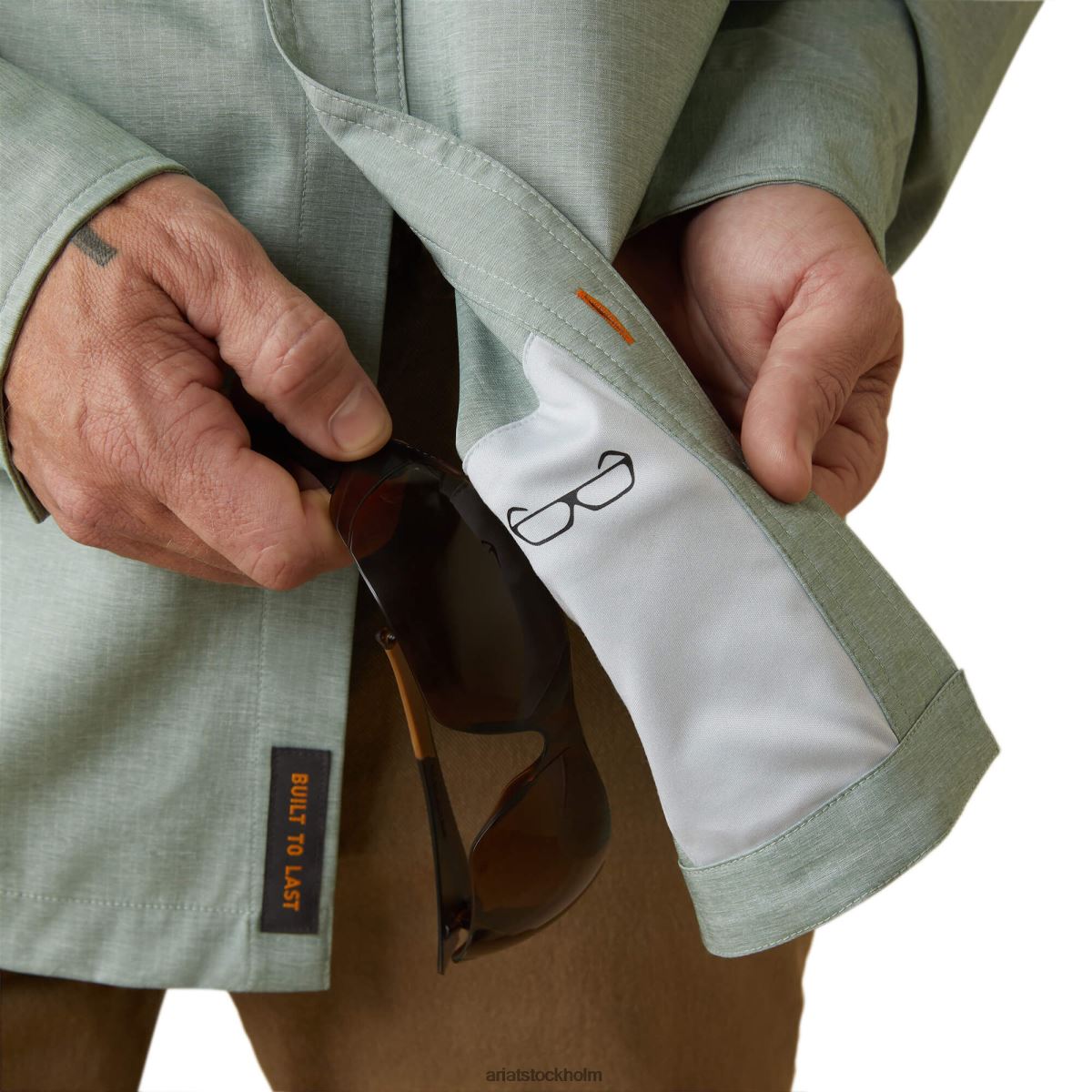 blast Ariat armeringsjärn tillverkad tuff venttek durastretch arbetsskjorta grön vikljung män F04841188