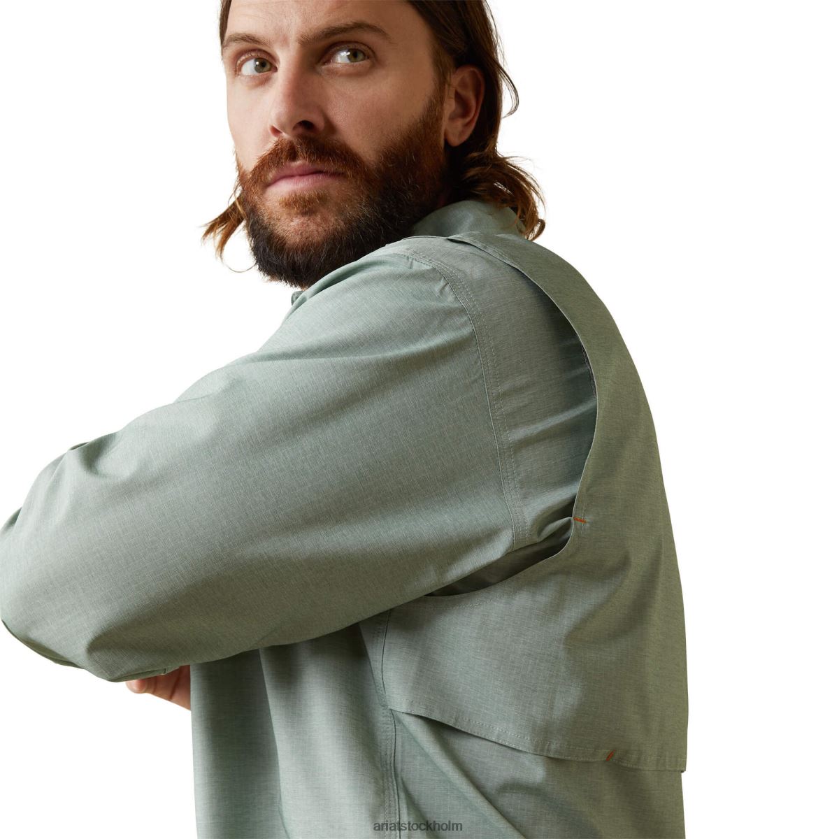 blast Ariat armeringsjärn tillverkad tuff venttek durastretch arbetsskjorta grön vikljung män F04841188