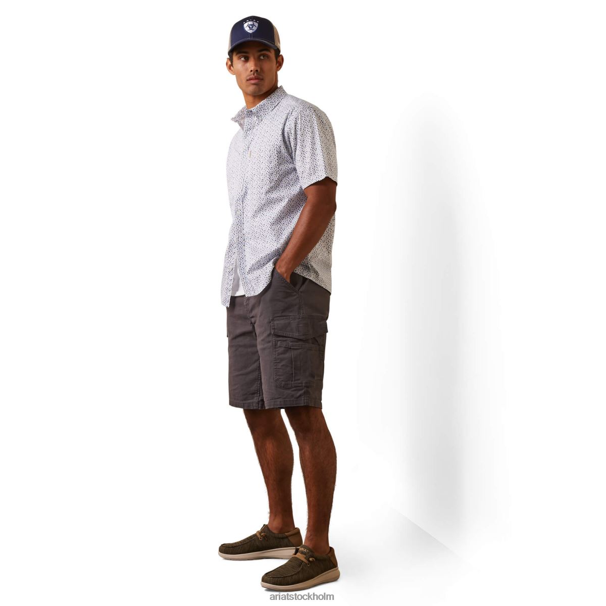 blast Ariat blommig escape stretch skjorta med modern passform vit män F04841062