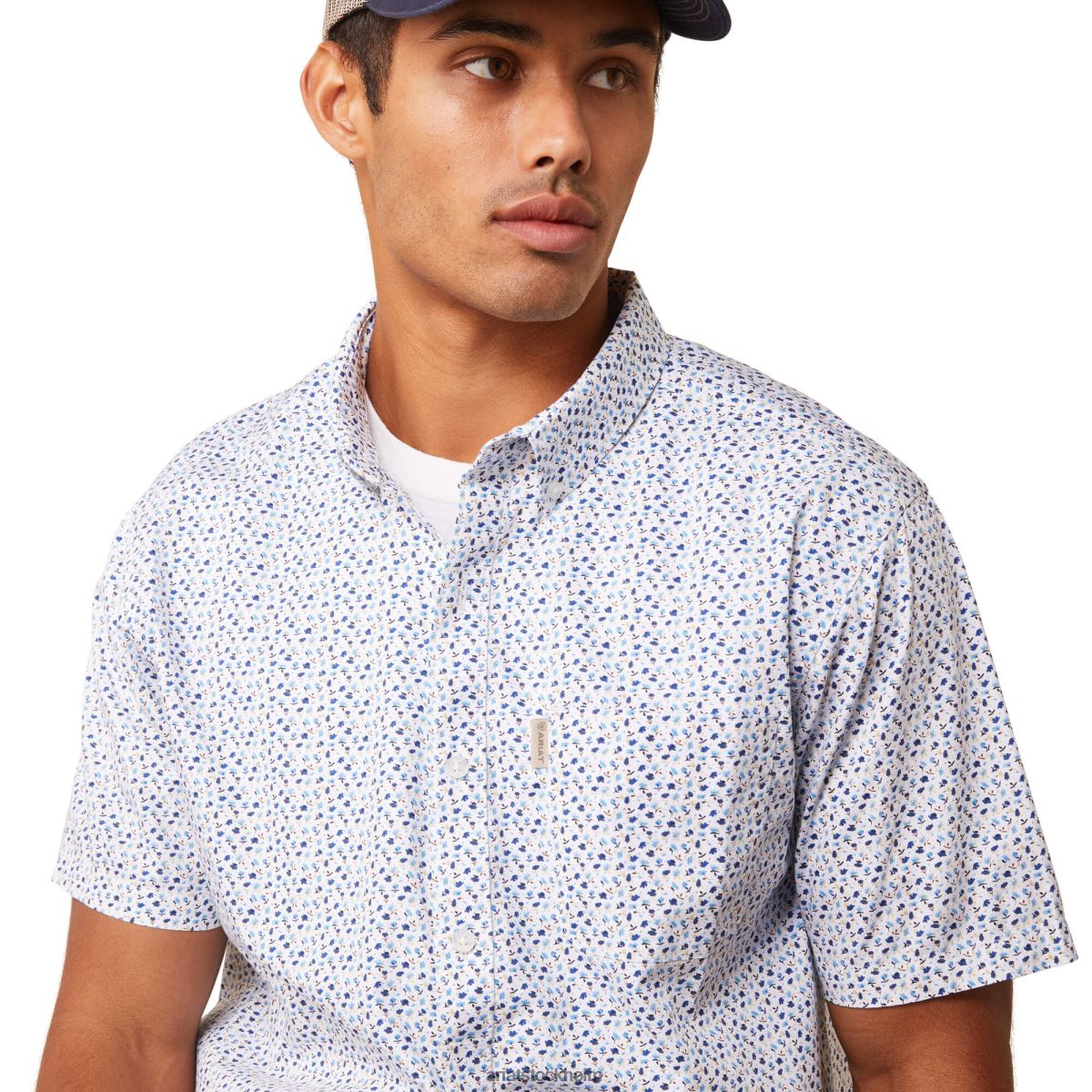 blast Ariat blommig escape stretch skjorta med modern passform vit män F04841062