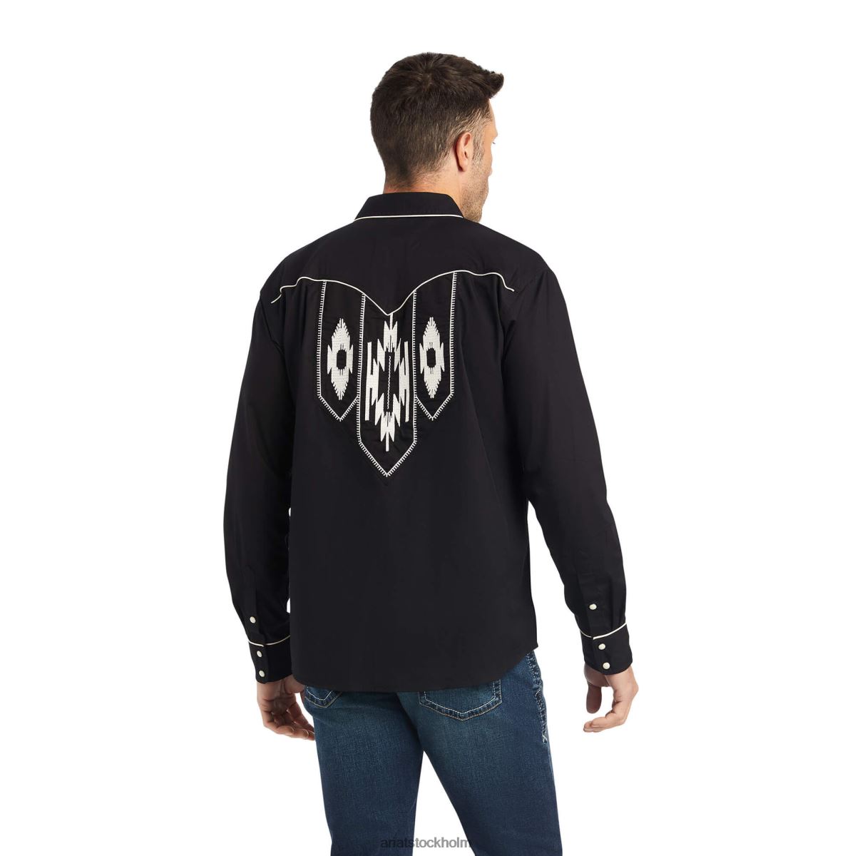 blast Ariat chimayo retro snapskjorta svart män F04841097