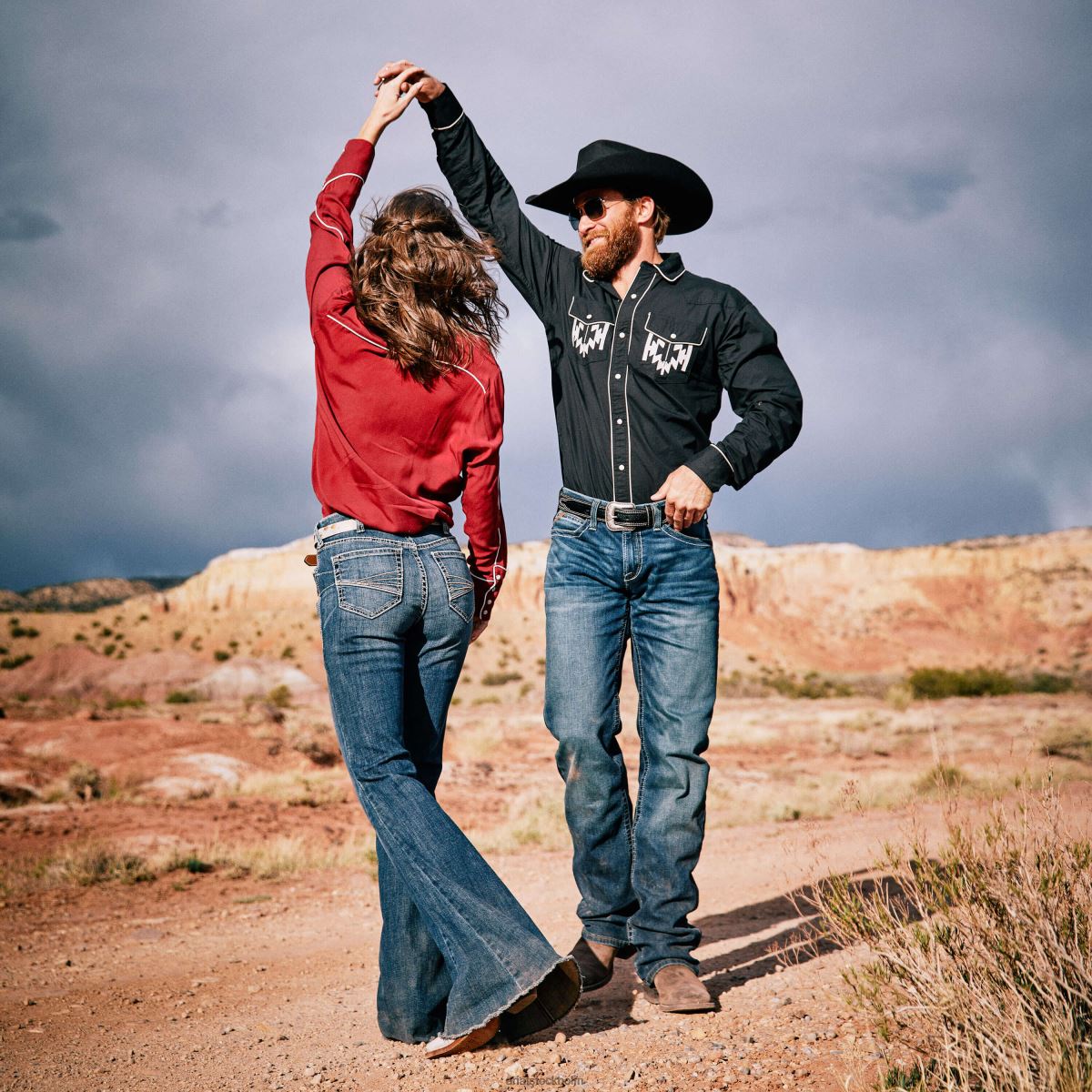 blast Ariat chimayo retro snapskjorta svart män F04841097