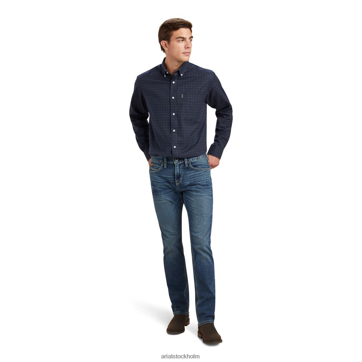 blast Ariat clement skjorta marinen tattersall män F04841334