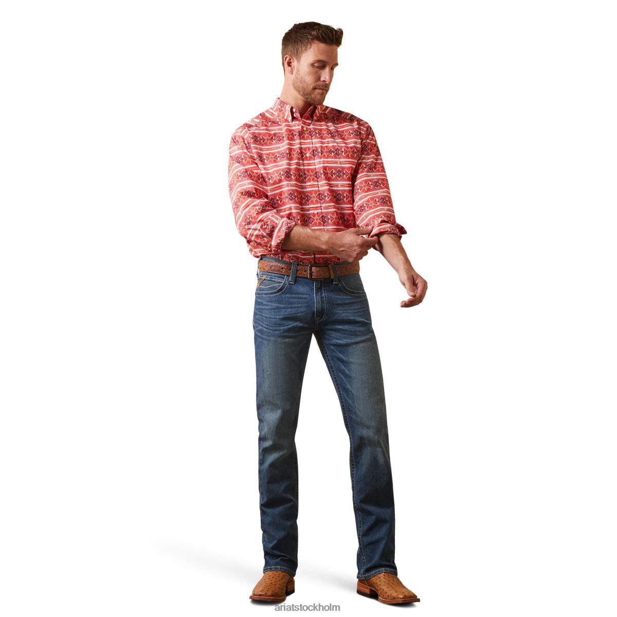 blast Ariat davon skjorta med klassisk passform cayennepeppar män F04841300