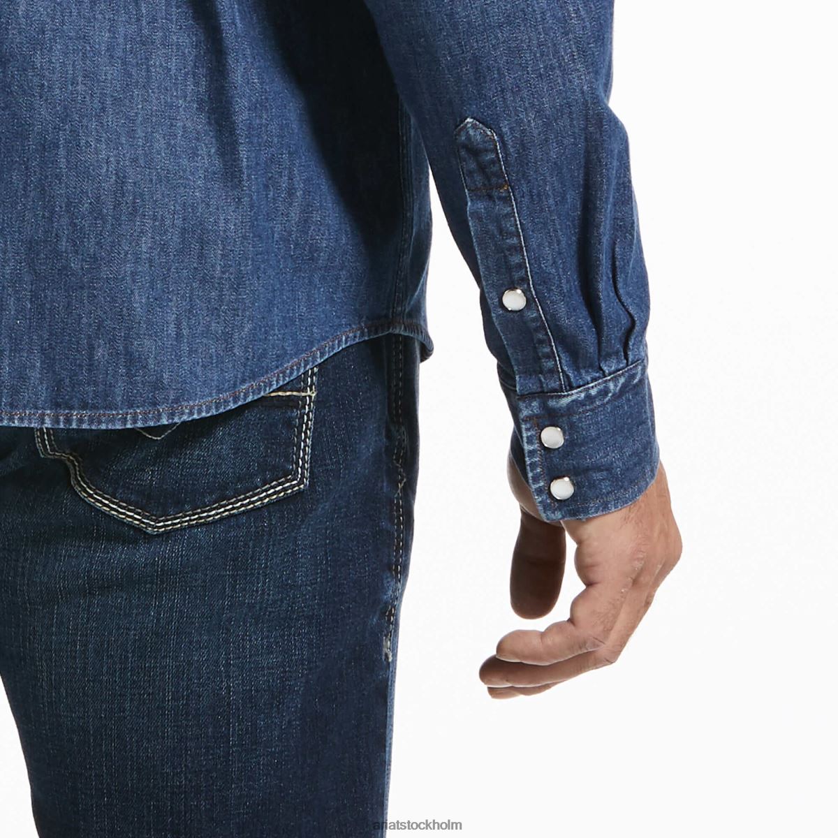 blast Ariat denim skjorta med retro passform sten män F04841251