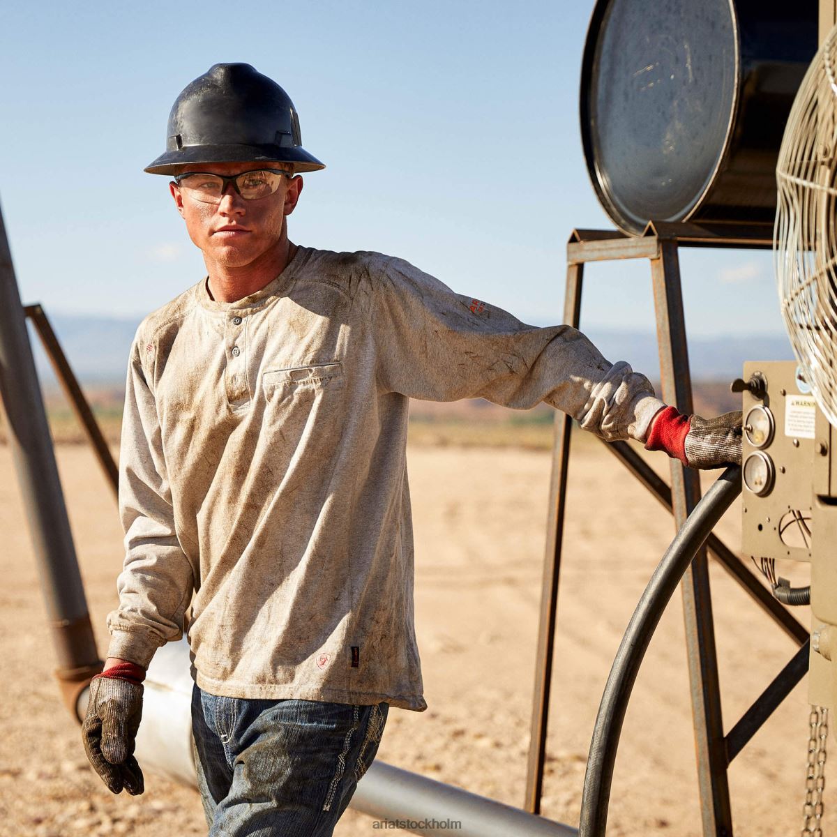 blast Ariat fr air henley silverrävljung män F0484792