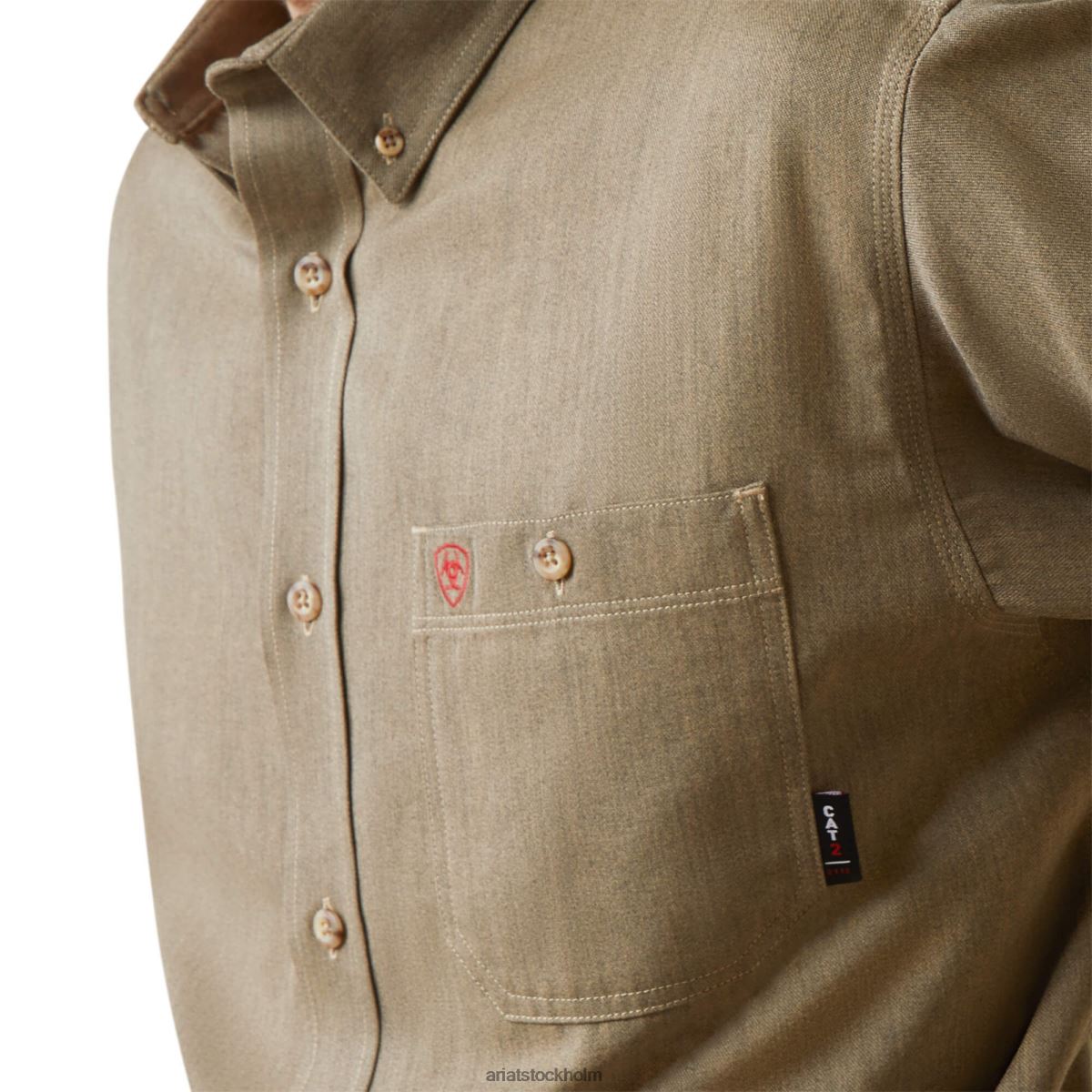 blast Ariat fr air inherent arbetsskjorta khaki ljung män F04841327