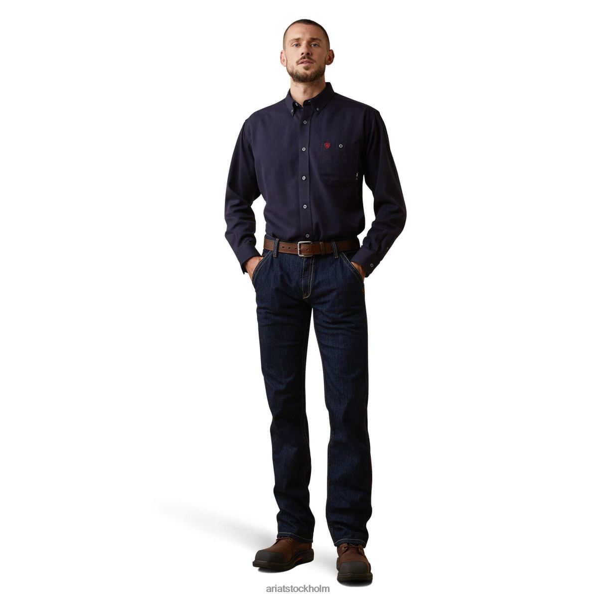 blast Ariat fr air inherent arbetsskjorta marin ljung män F04841308