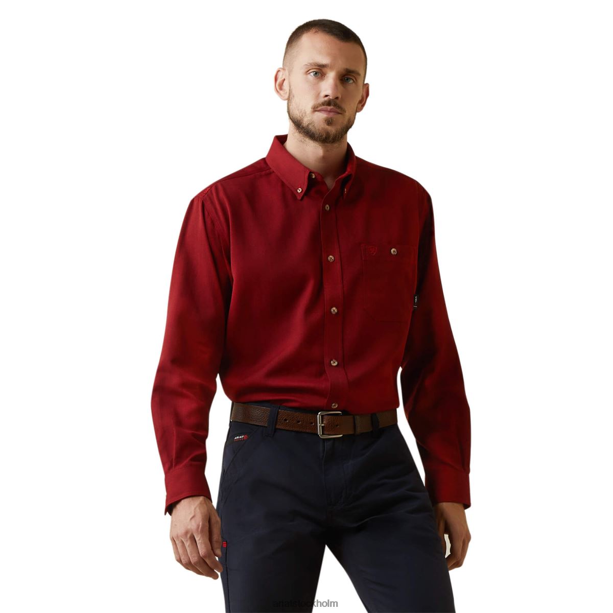 blast Ariat fr air inherent arbetsskjorta röd ljung män F04841318