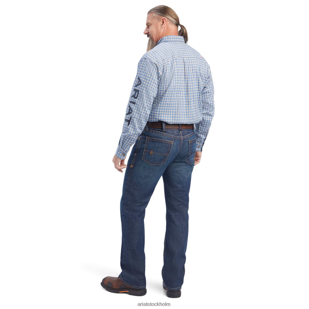 blast Ariat fr cunningham arbetsskjorta med logotyp turkos män F04841282