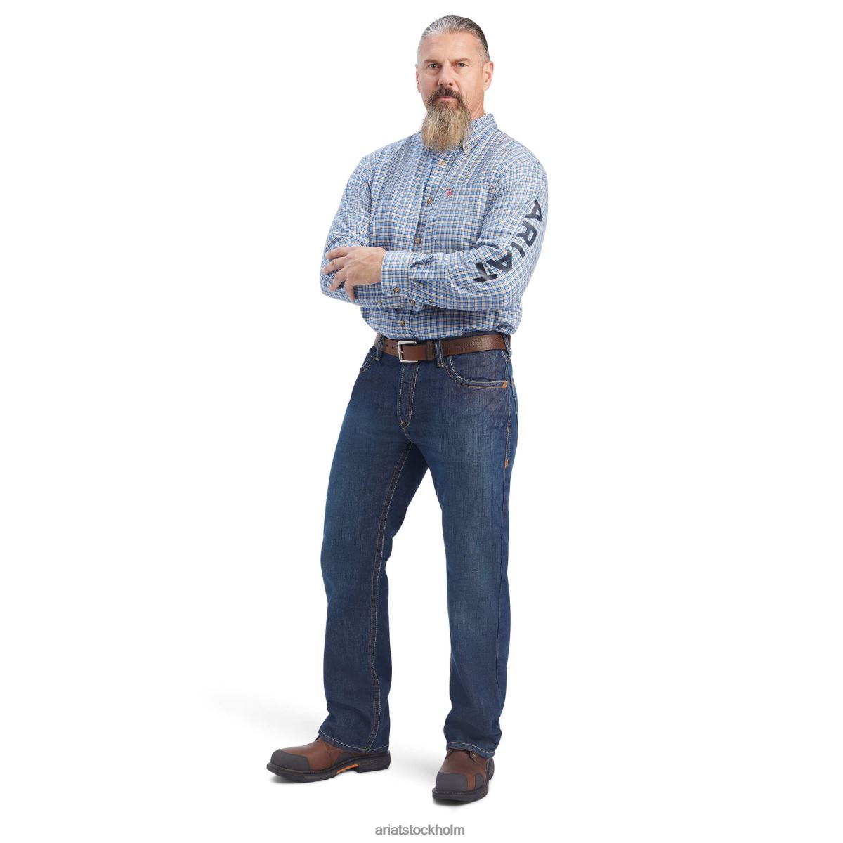 blast Ariat fr cunningham arbetsskjorta med logotyp turkos män F04841282