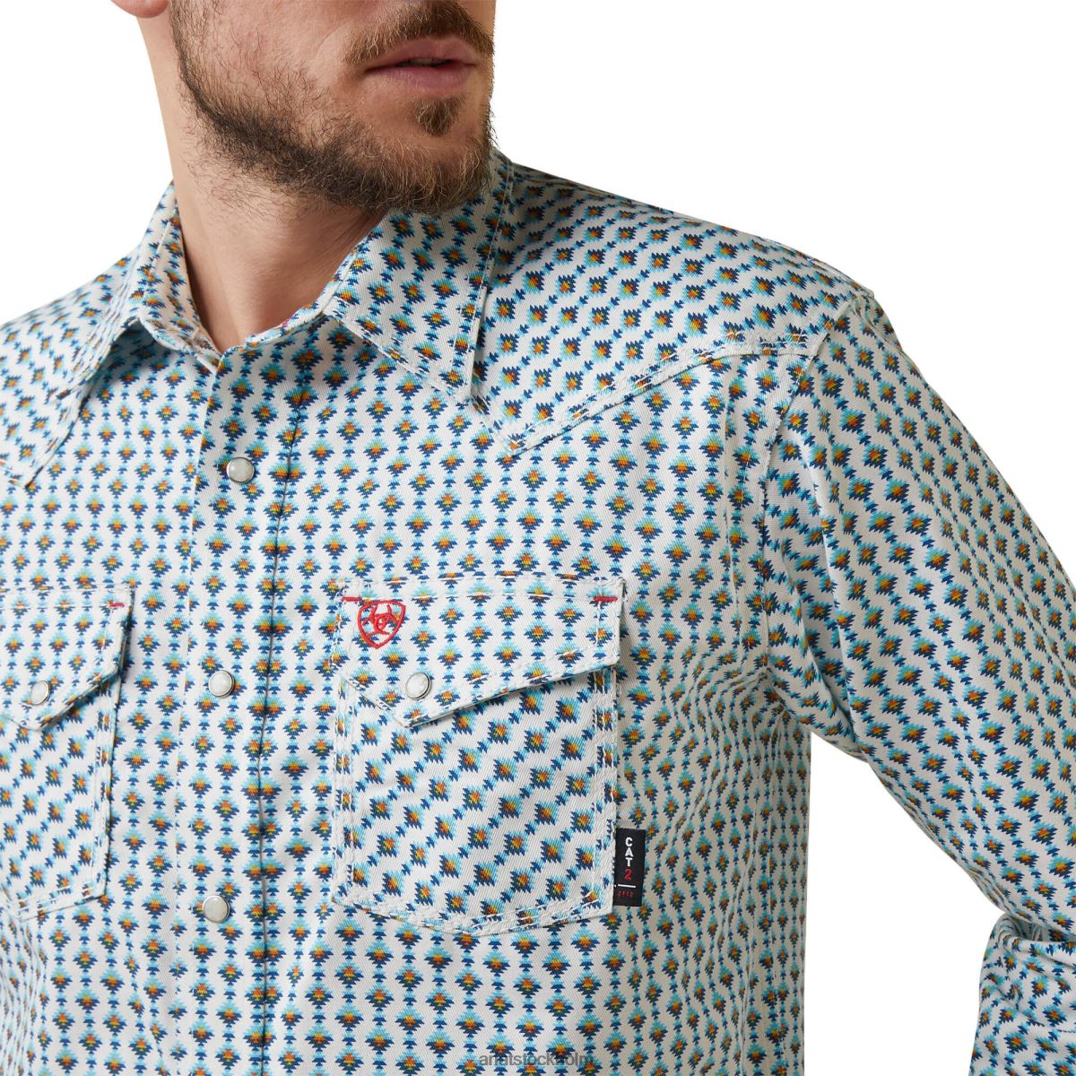 blast Ariat fr dillinger arbetsskjorta i retro passform ungkarls knapptryck män F04841245