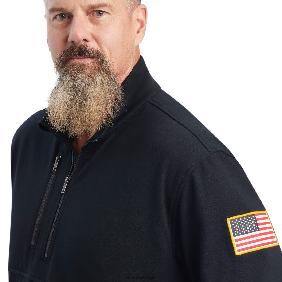 blast Ariat fr durastrech jobbskjorta i fleece 1/2 zip svart män F04841488