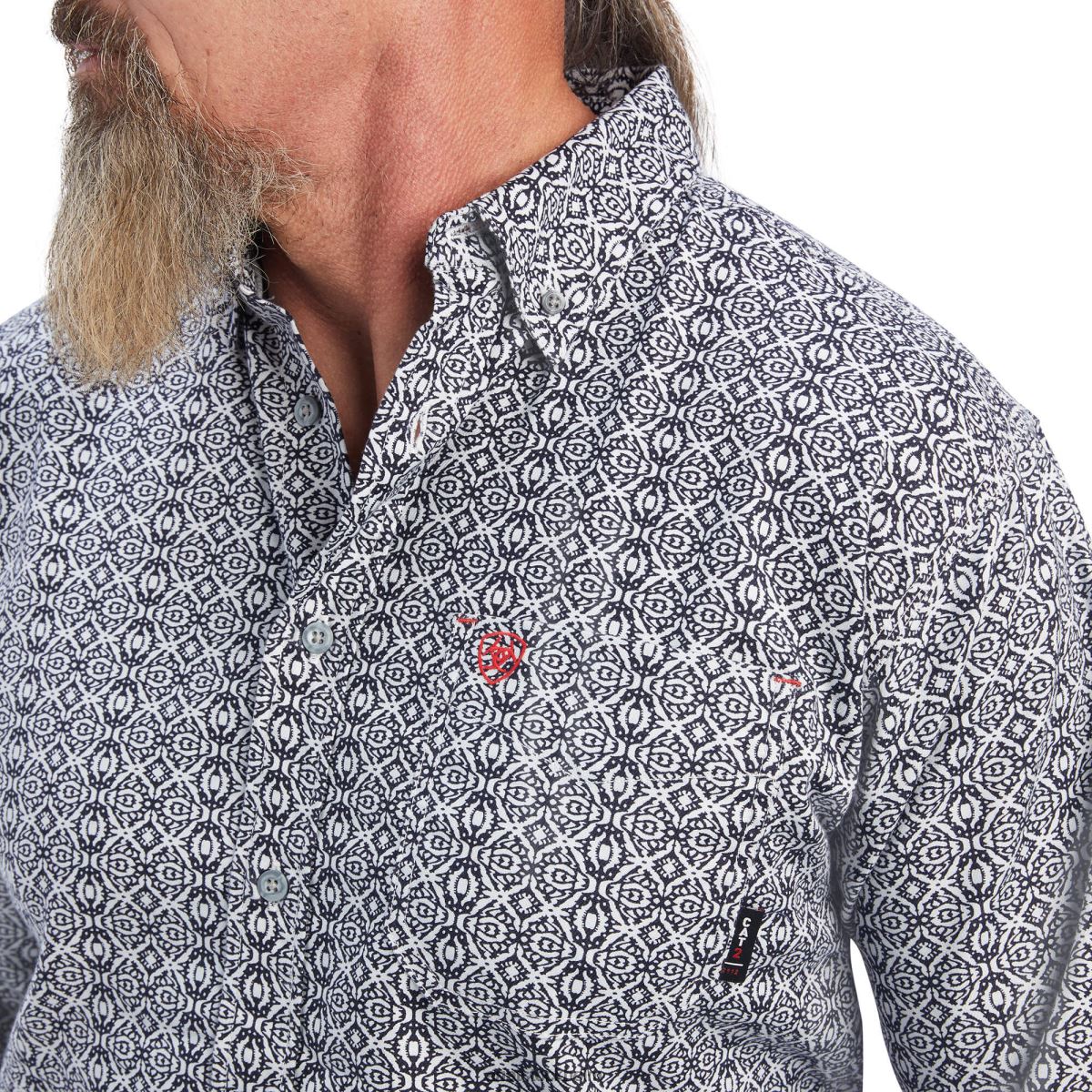 blast Ariat fr griffey durastretch arbetsskjorta svart/vitt tryck män F04841233