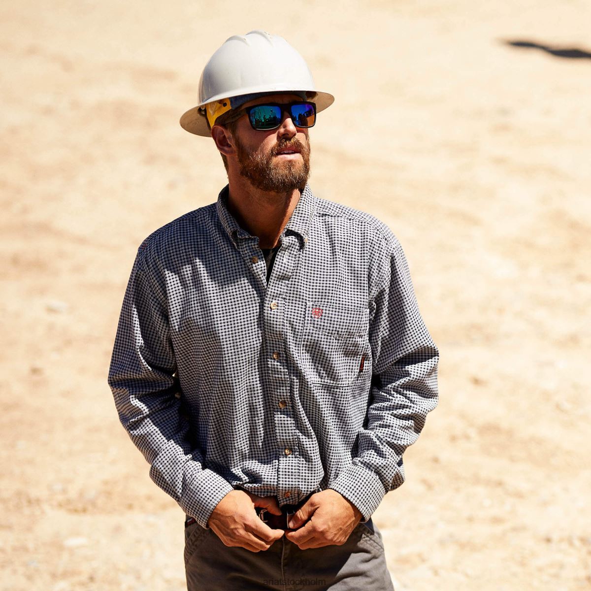 blast Ariat fr grundläggande arbetsskjorta blå multi män F04841229