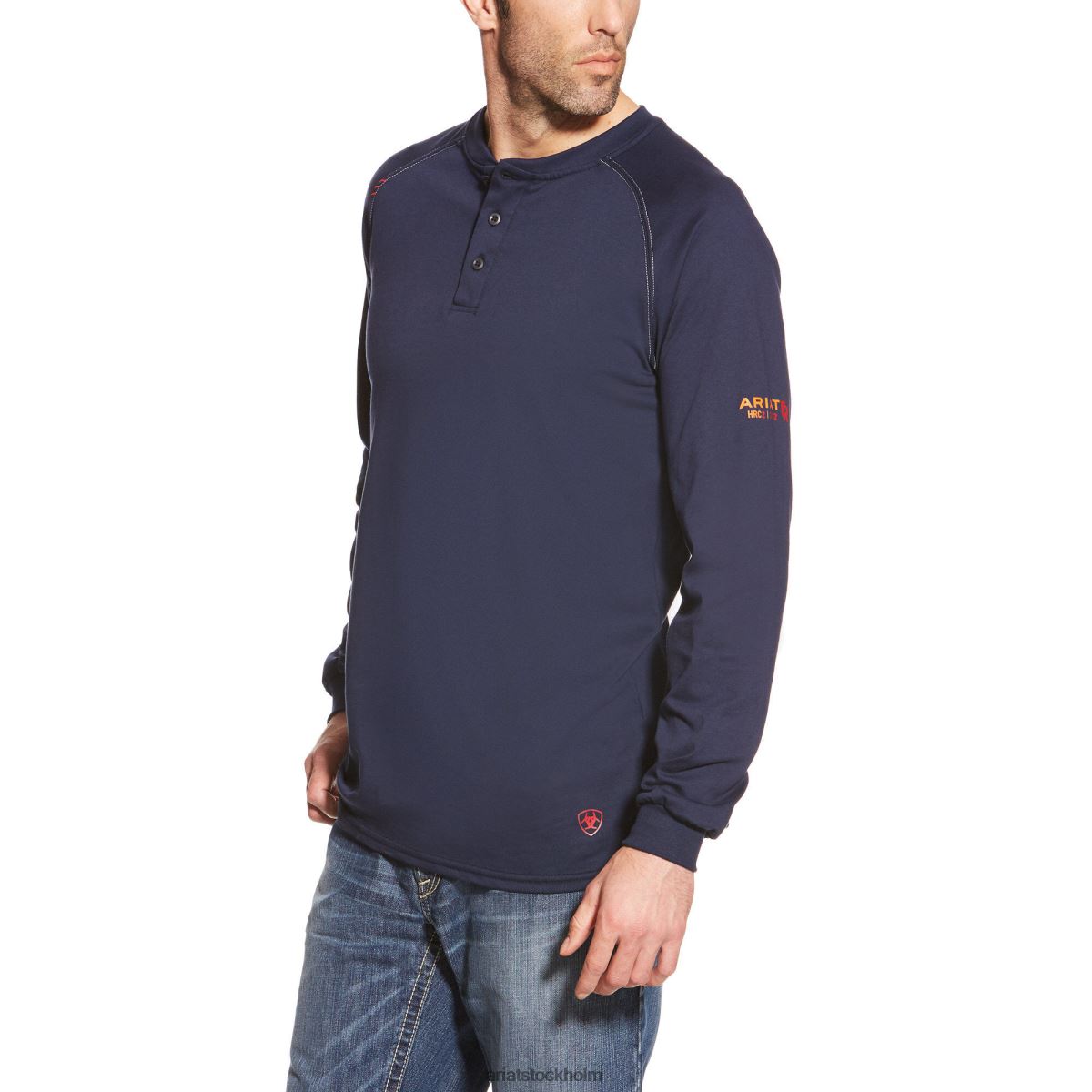 blast Ariat fr henley topp Marin män F0484855
