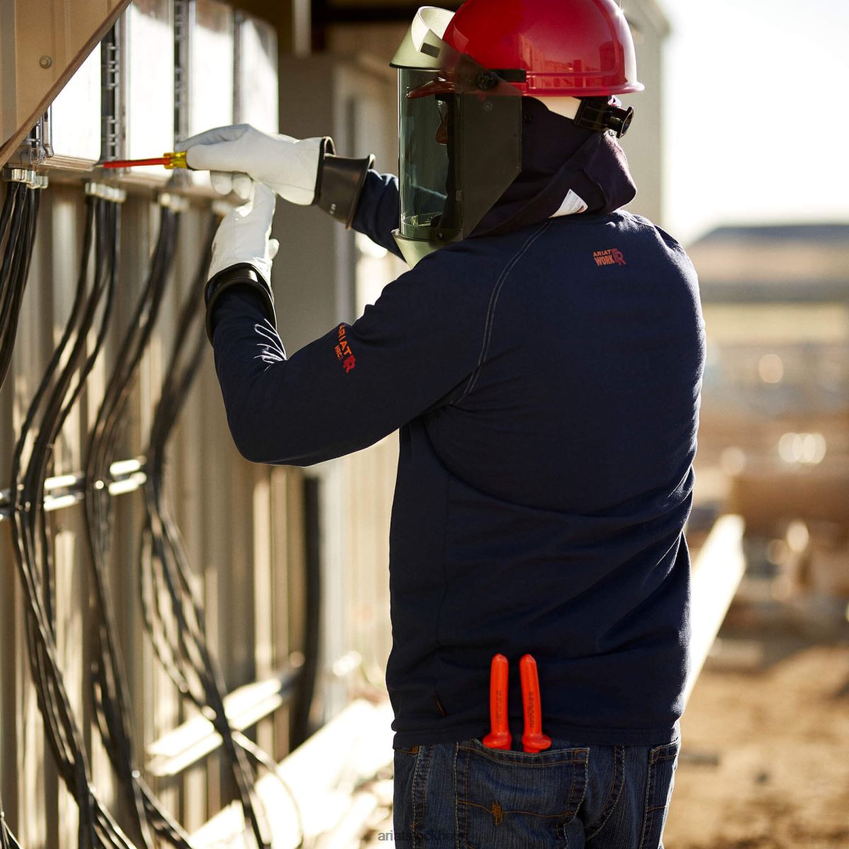 blast Ariat fr henley topp Marin män F0484855