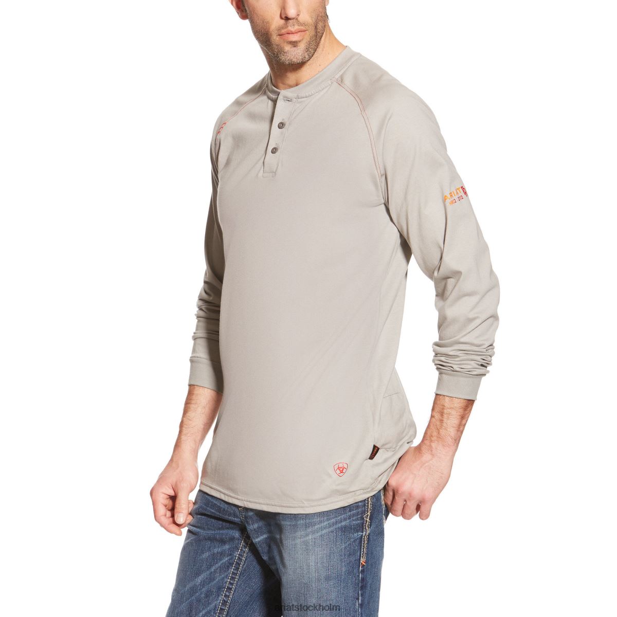 blast Ariat fr henley topp silverräv män F0484884