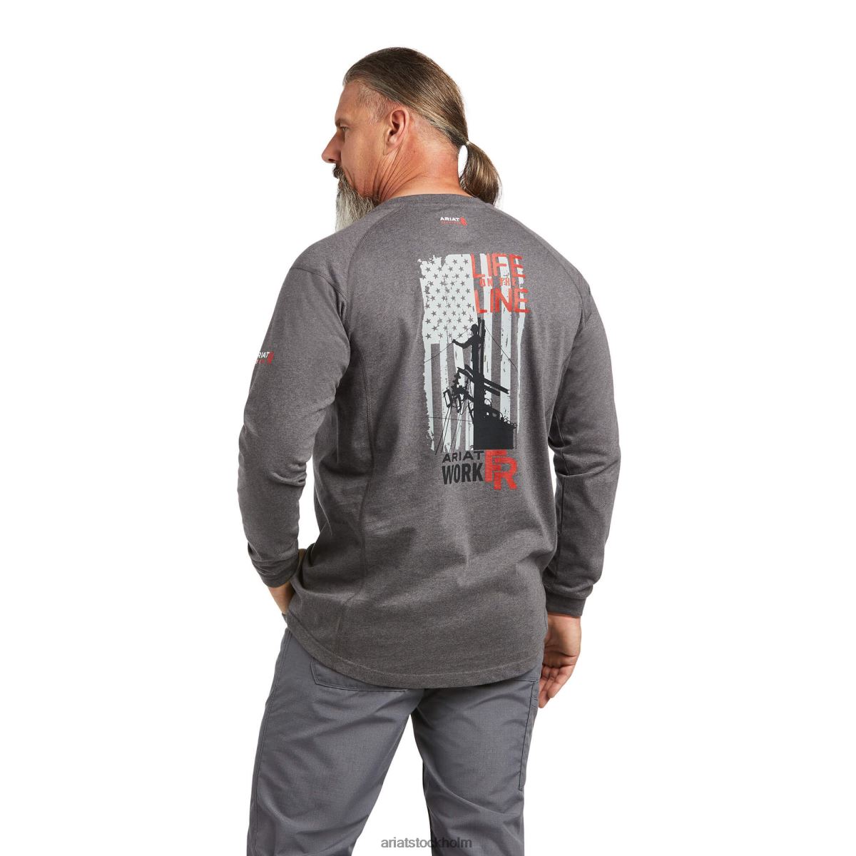 blast Ariat fr luft liv på linjen grafisk topp kolljung män F0484795