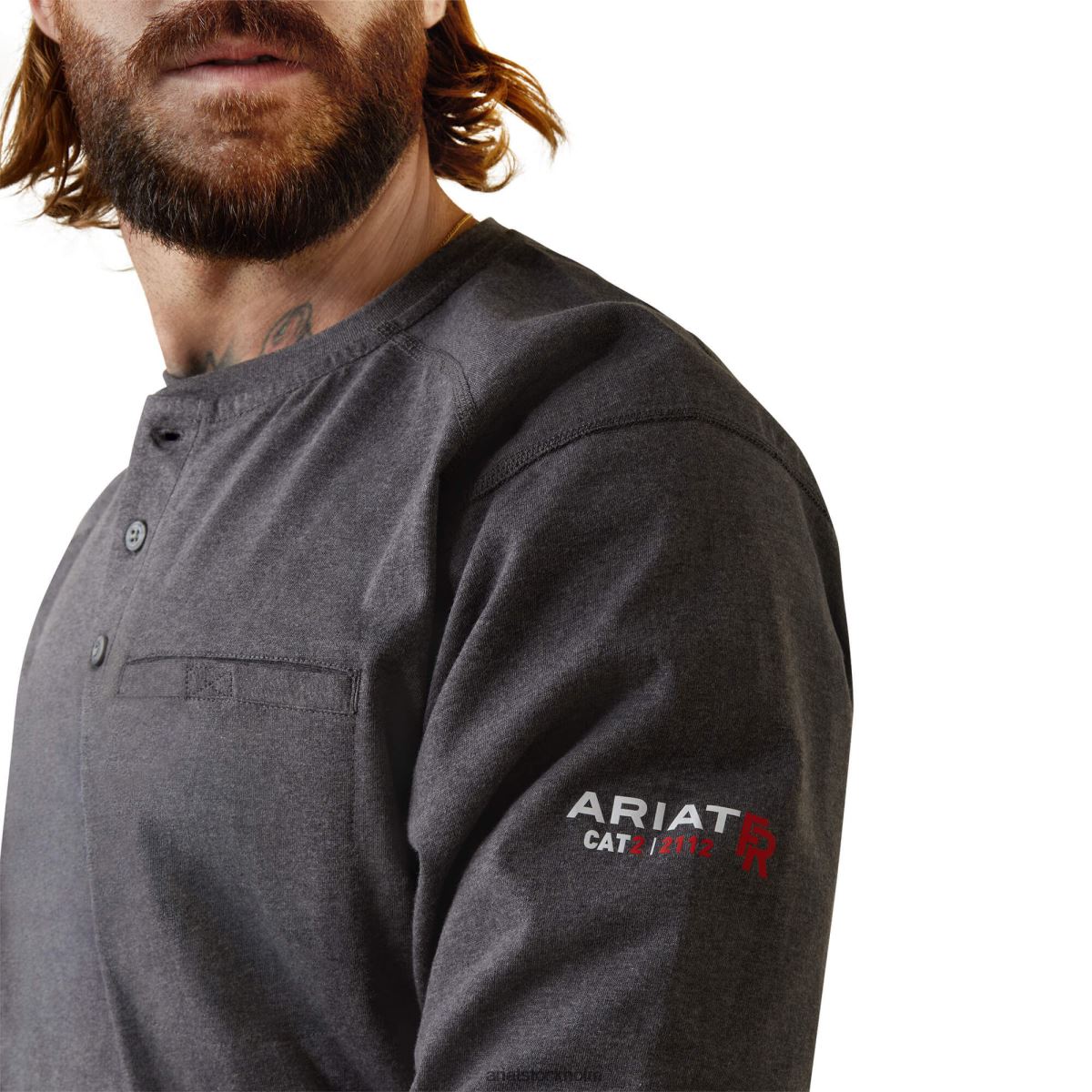 blast Ariat fr luftraffinaderi rad grafisk henley topp kolljung män F0484818