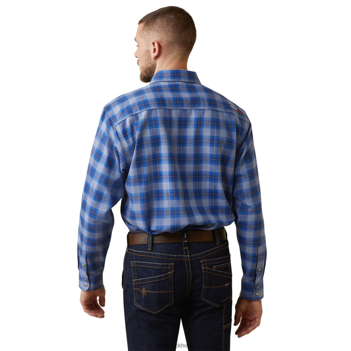 blast Ariat fr oz snap arbetsskjorta sten tvättad män F04841275