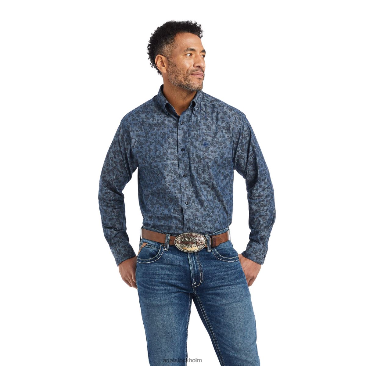 blast Ariat girard skjorta med klassisk passform chambray blå män F04841180