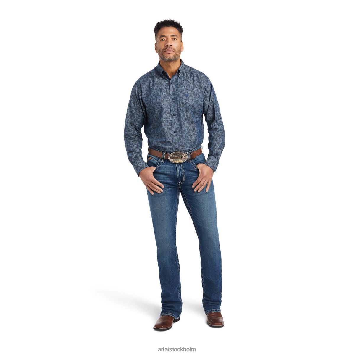 blast Ariat girard skjorta med klassisk passform chambray blå män F04841180