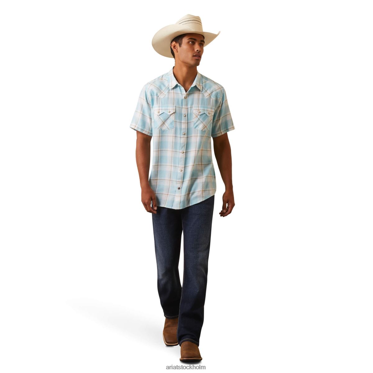 blast Ariat halbertson skjorta i retro passform vatten- män F04841164
