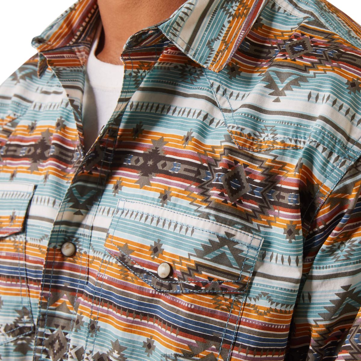 blast Ariat haldrich skjorta med retro passform ostrongrå män F04841021