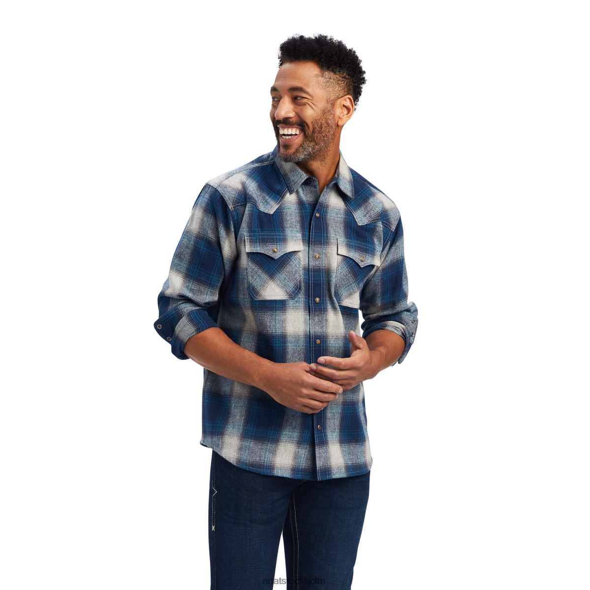 blast Ariat halston skjorta med retro passform Eiffeltornet män F04841293