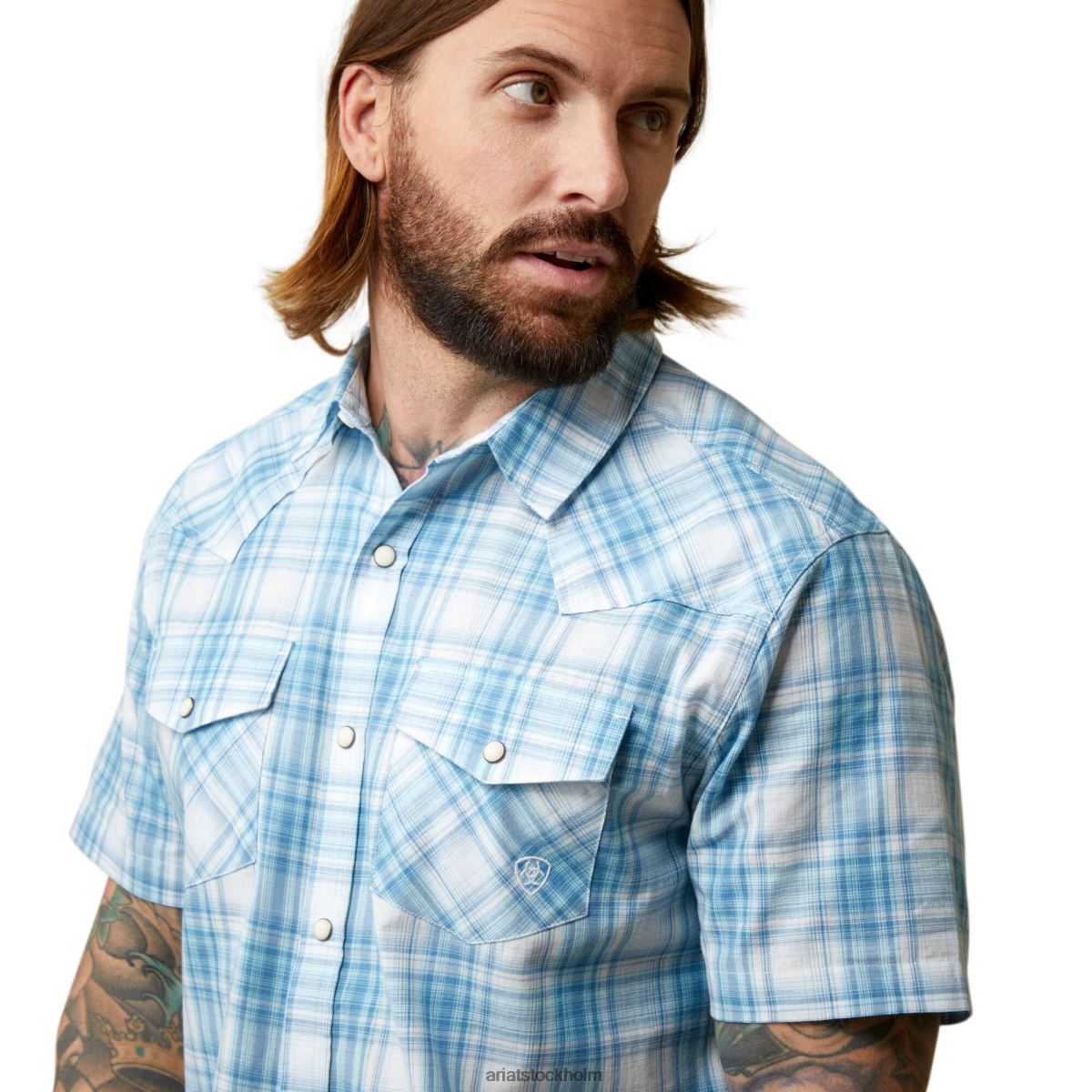 blast Ariat hanniston skjorta med retro passform vit sparris män F04841380