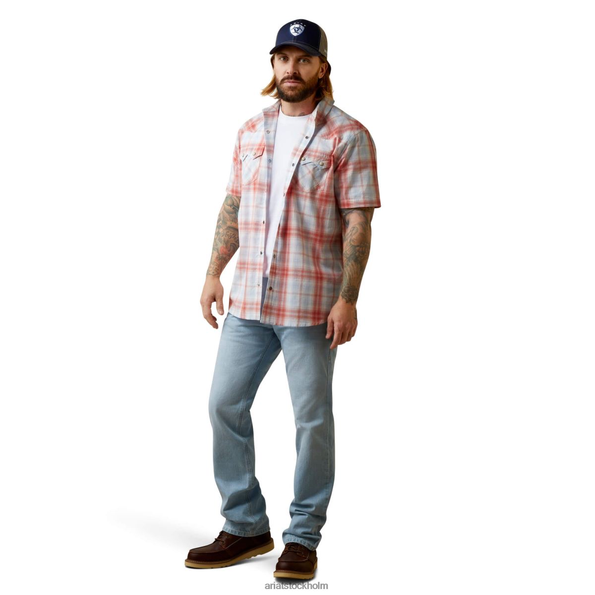 blast Ariat harter skjorta med retro passform blekt tegel män F04841162