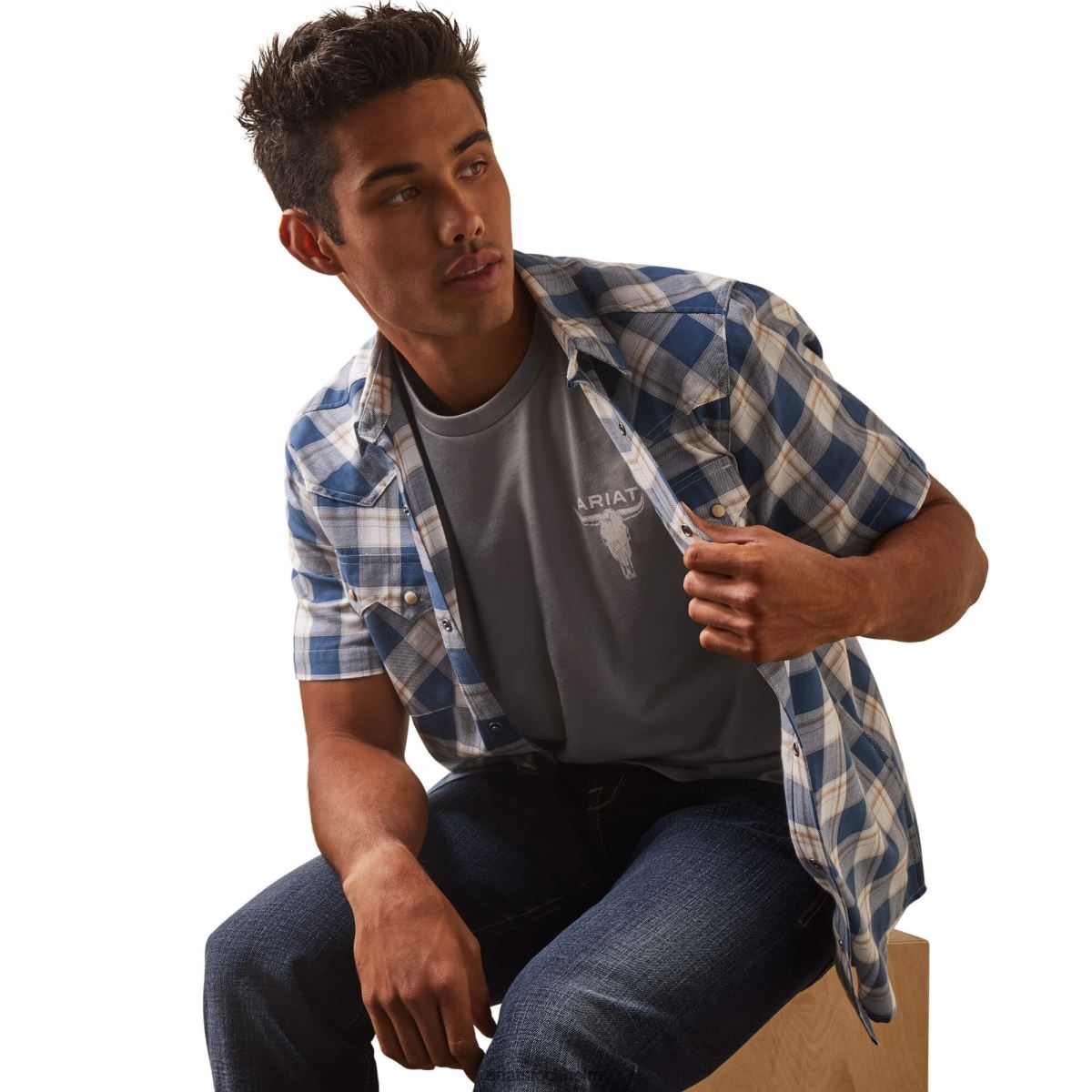 blast Ariat hummer skjorta med retro passform slagg män F04841103