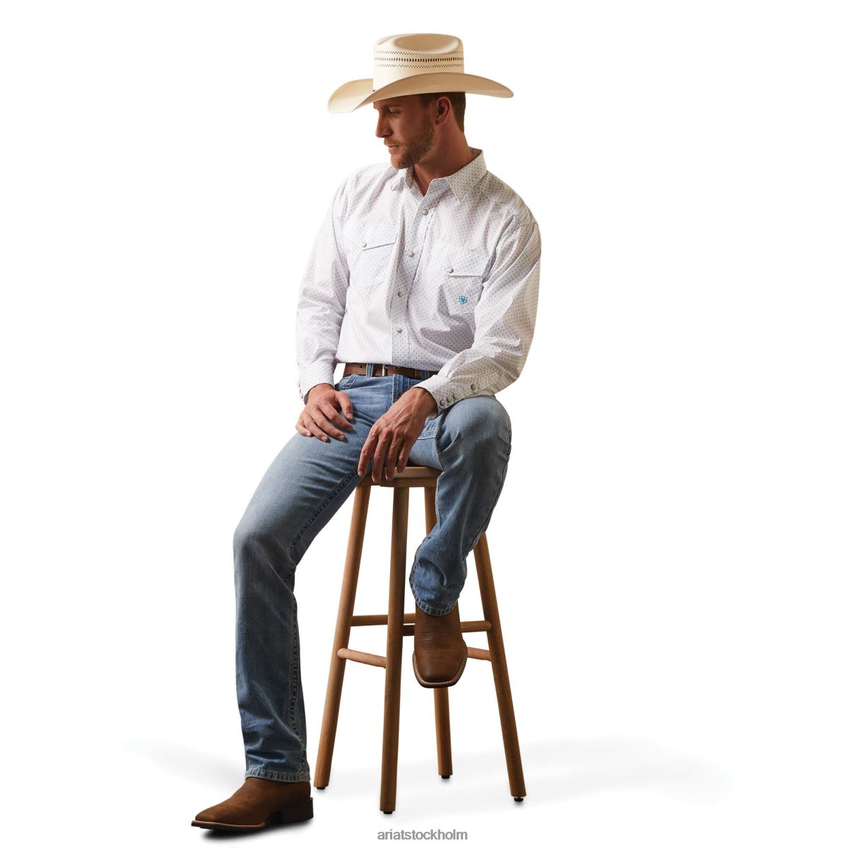 blast Ariat kaine skjorta med klassisk passform vit män F04841357