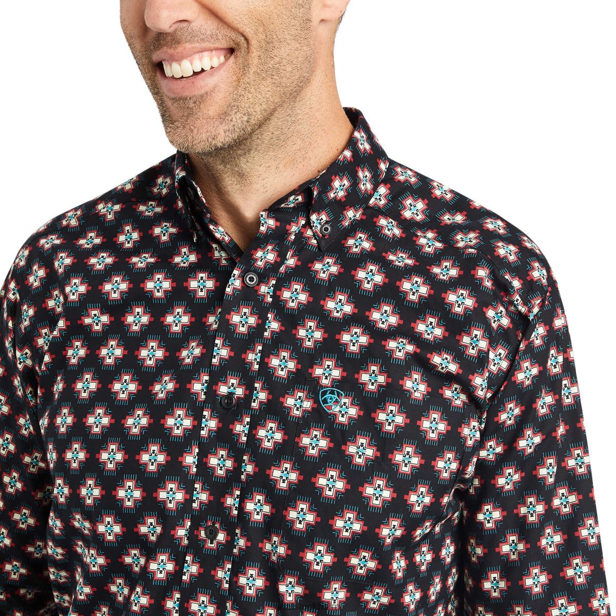 blast Ariat kasey skjorta med klassisk passform svart män F04841036