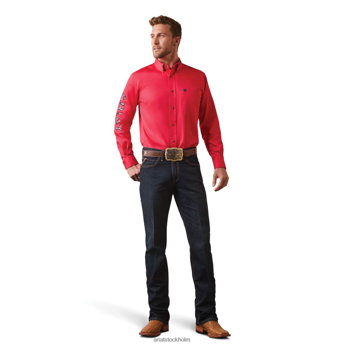 blast Ariat lagets logotyp skjorta med twill azalea män F04841044