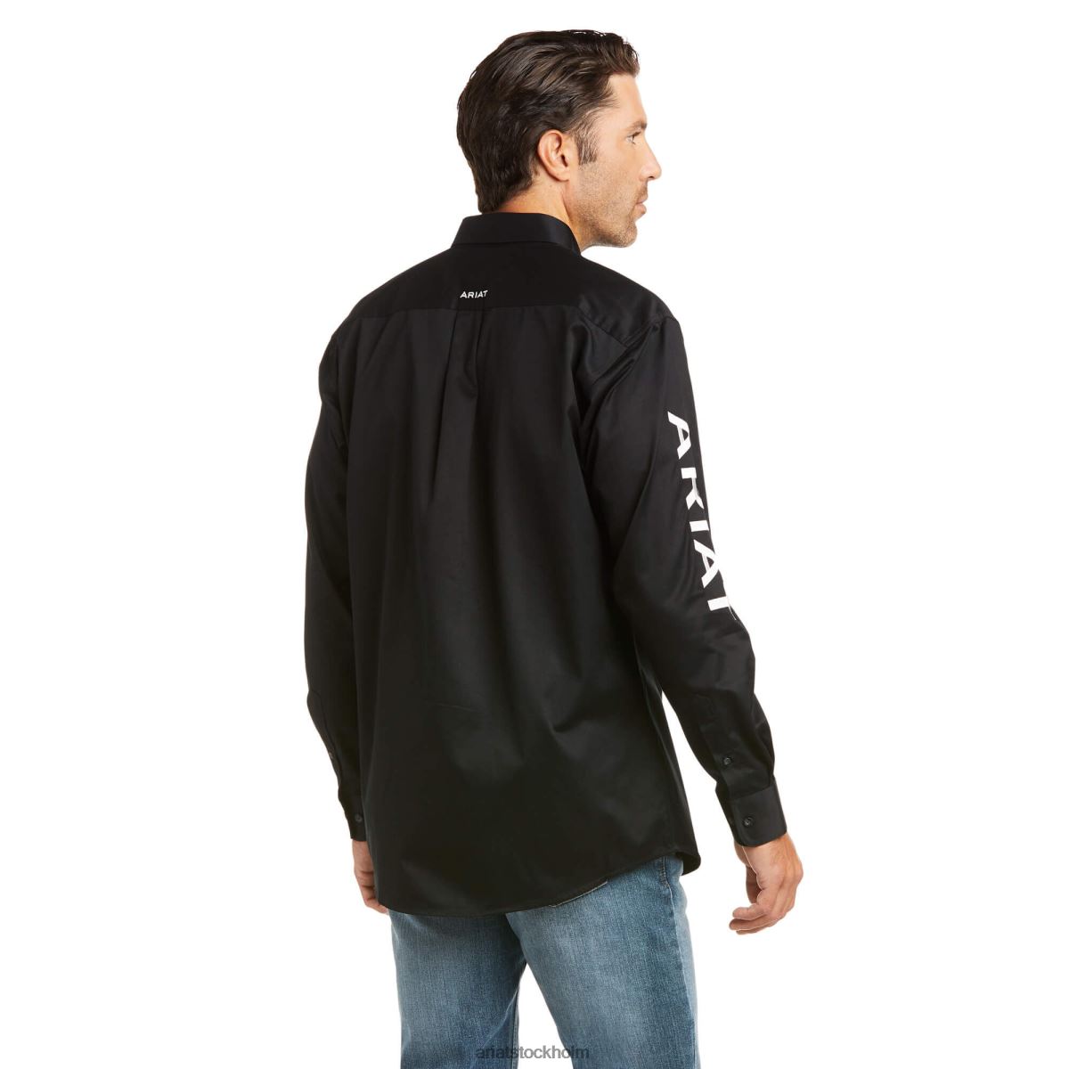 blast Ariat lagets logotyp skjorta med twill svart vit män F0484957