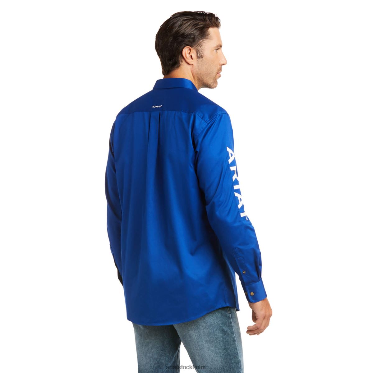 blast Ariat lagets logotyp skjorta med twill ultramarin/vit män F04841012