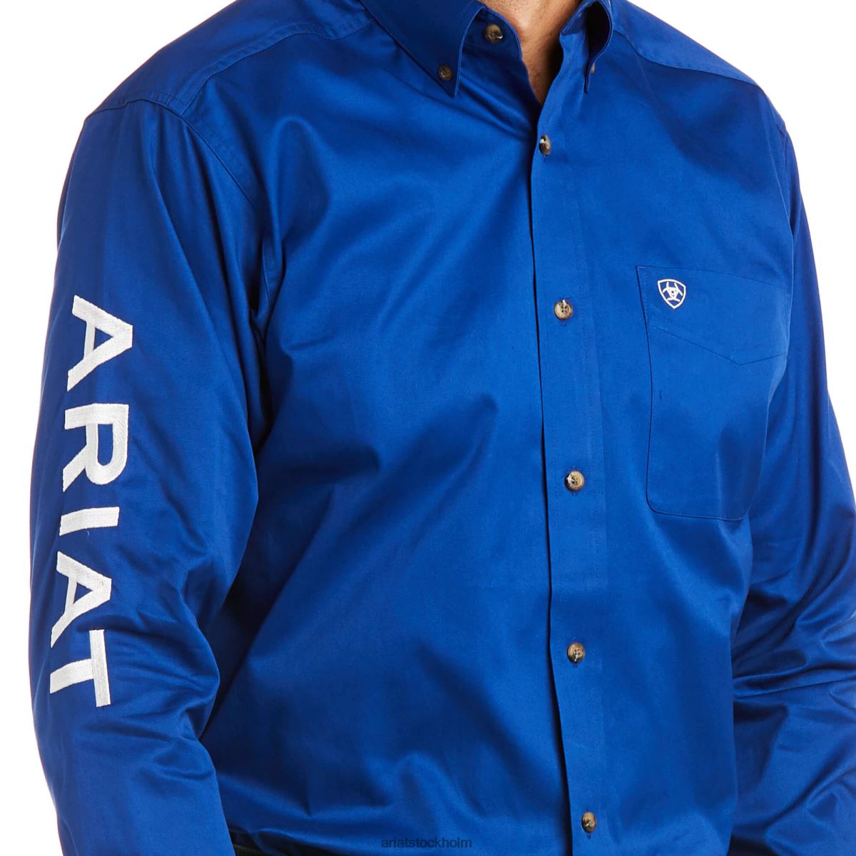 blast Ariat lagets logotyp skjorta med twill ultramarin/vit män F04841012