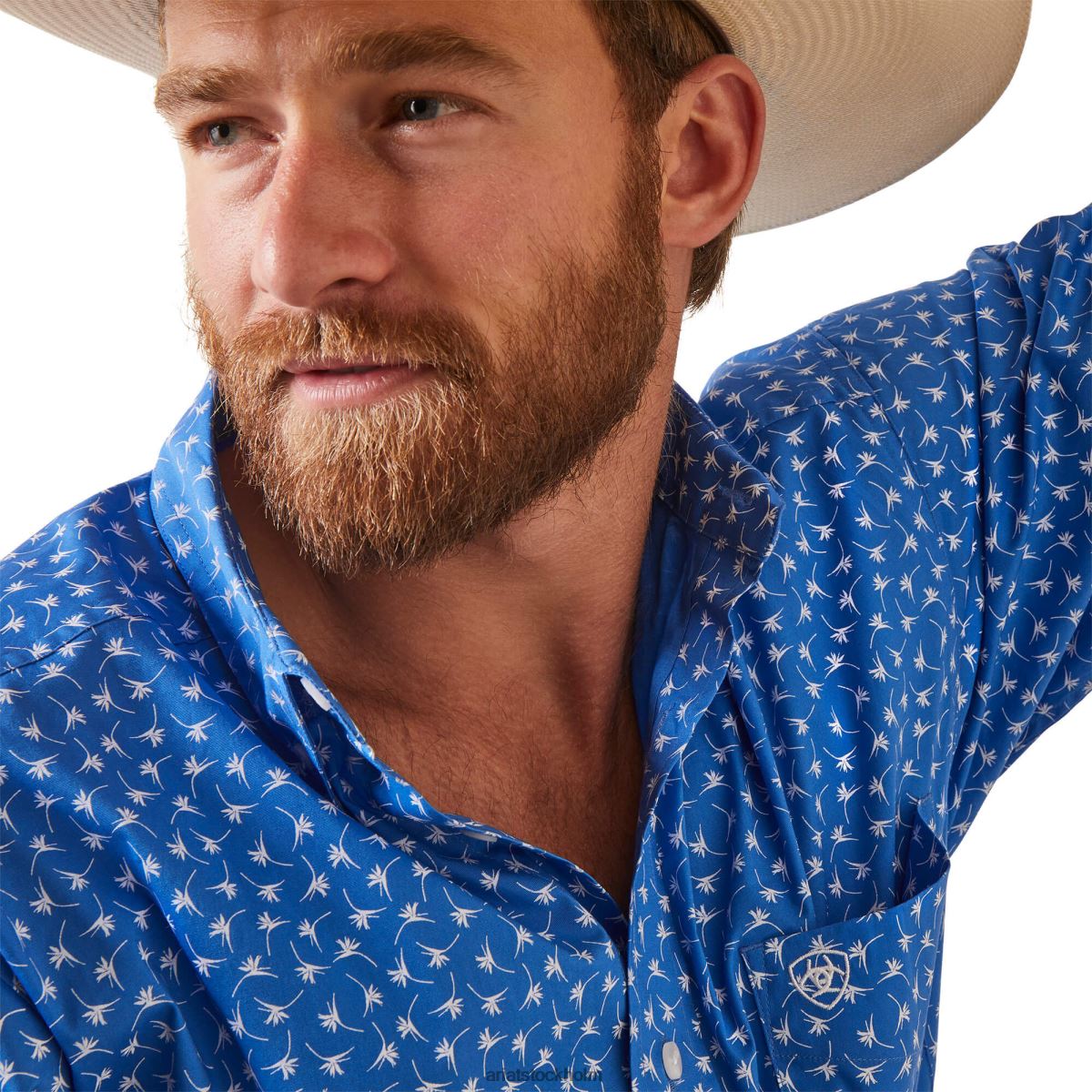 blast Ariat leeland figursydd skjorta neopren blå män F04841119