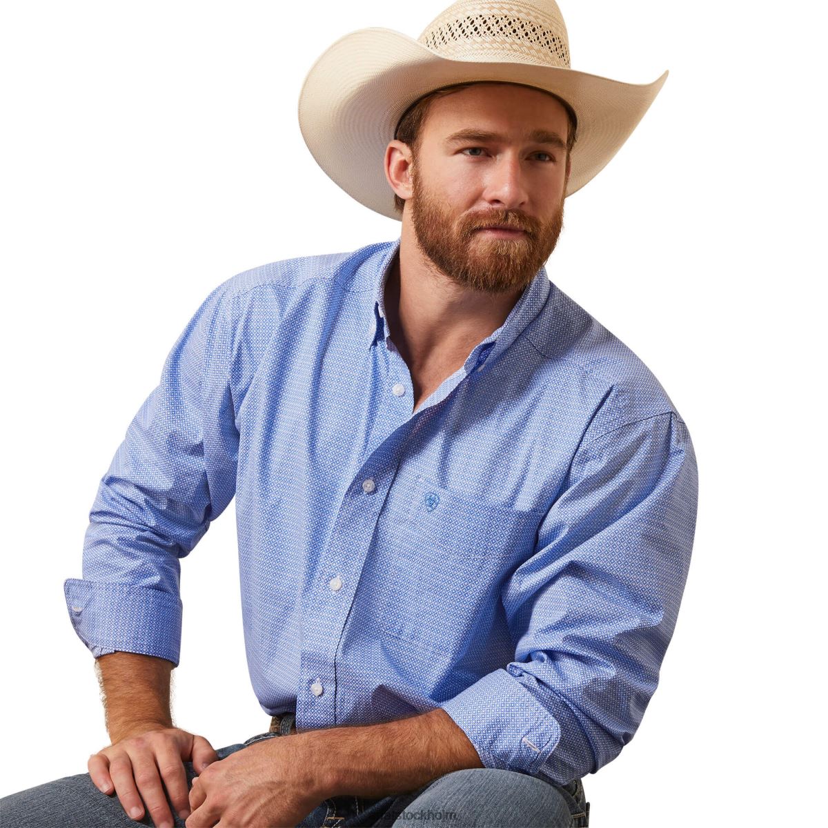 blast Ariat leo skjorta med klassisk passform vit män F04841025