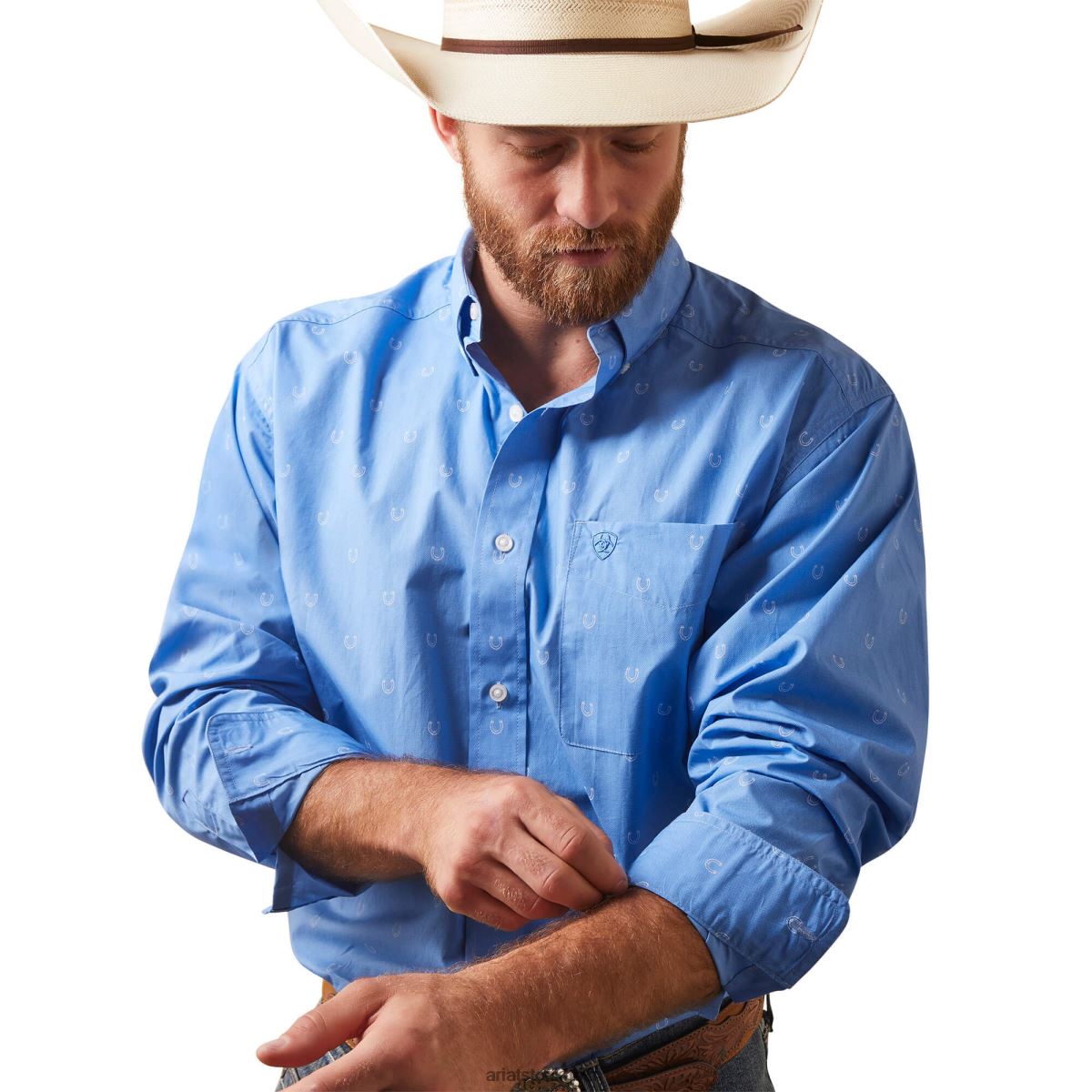 blast Ariat leroy skjorta med klassisk passform chambray blå män F04841170