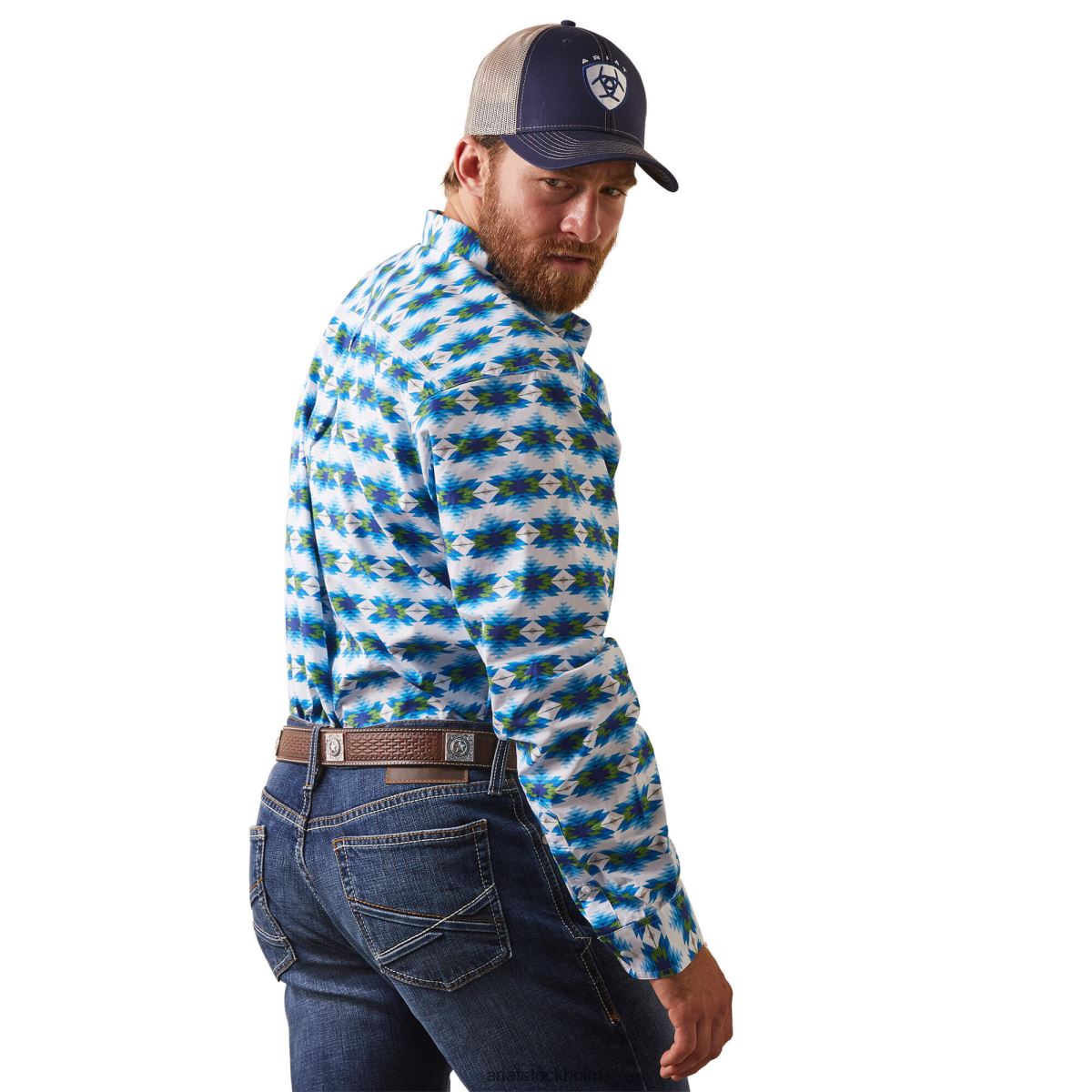 blast Ariat levi skjorta i klassisk passform vit män F04841003