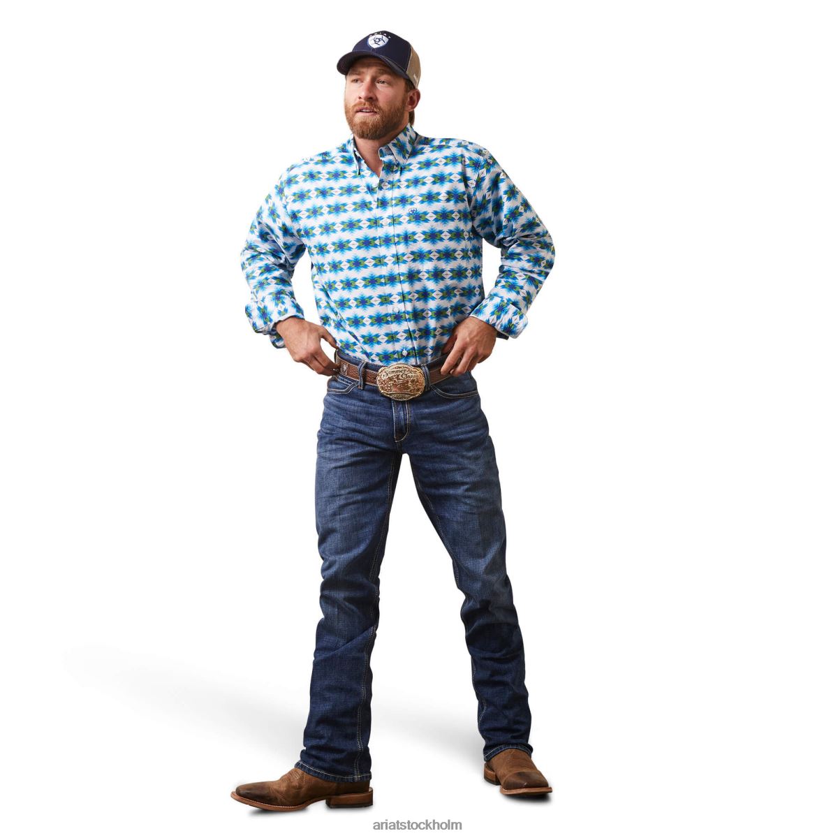 blast Ariat levi skjorta i klassisk passform vit män F04841003