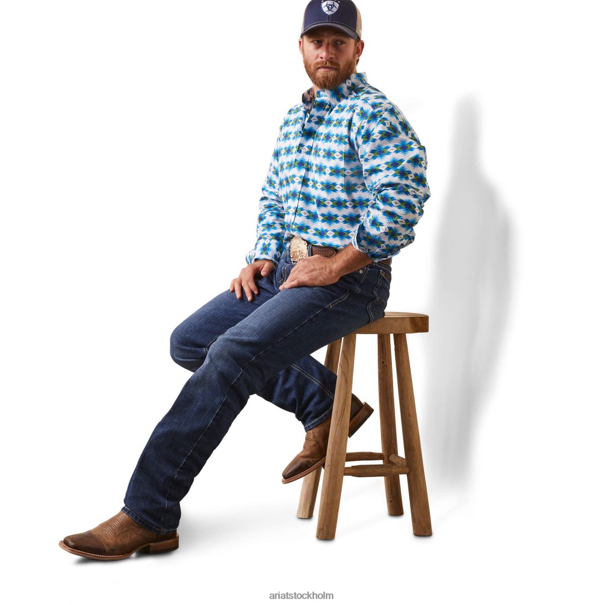 blast Ariat levi skjorta i klassisk passform vit män F04841003